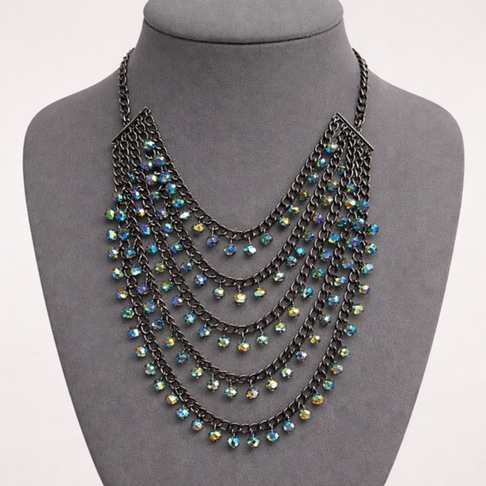 Premier Designs MOVERS AND SHAKERS Multi-Strand Necklace NWOT 24"+4" #462, 501